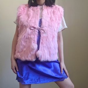 VINTAGE rabbit fur vest